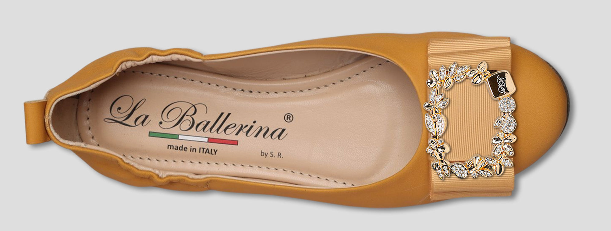 La Ballerina Soft – Bequeme Damen-Ballerinas aus Leder mit Elastik gelb [28] - La Ballerina