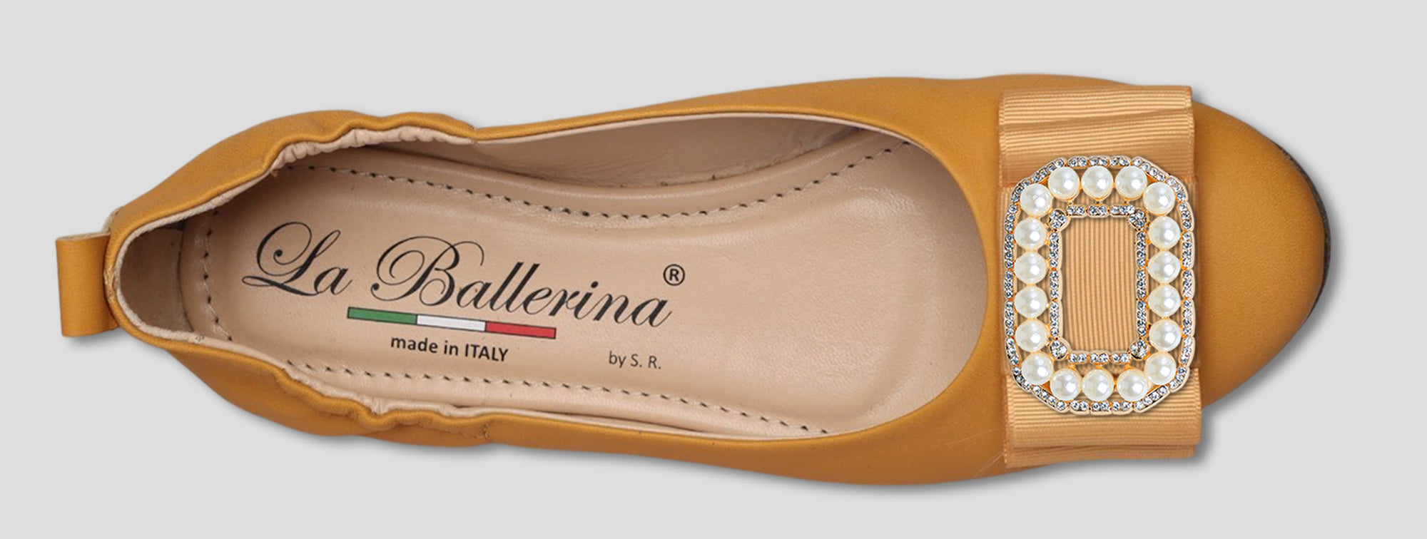 La Ballerina Soft – Bequeme Damen-Ballerinas aus Leder mit Elastik gelb [28] - La Ballerina