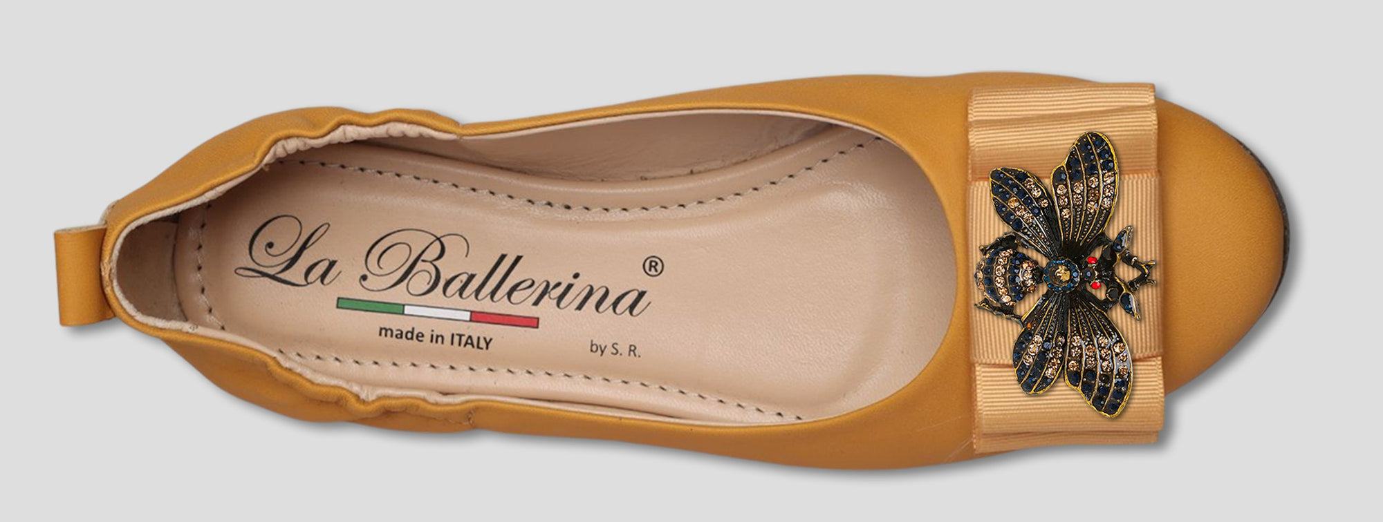 La Ballerina Soft – Bequeme Damen-Ballerinas aus Leder mit Elastik gelb [28] - La Ballerina