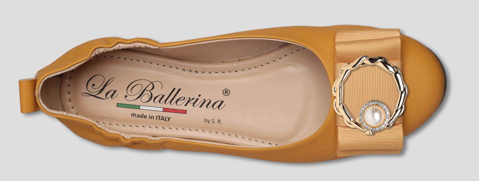 La Ballerina Soft – Bequeme Damen-Ballerinas aus Leder mit Elastik gelb [28] - La Ballerina