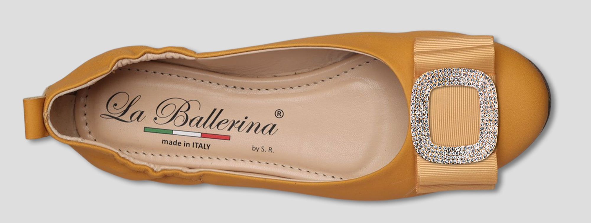 La Ballerina Soft – Bequeme Damen-Ballerinas aus Leder mit Elastik gelb [28] - La Ballerina
