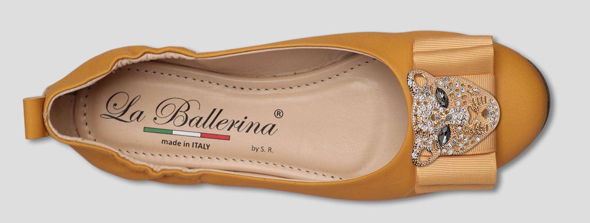 La Ballerina Soft – Bequeme Damen-Ballerinas aus Leder mit Elastik gelb [28] - La Ballerina