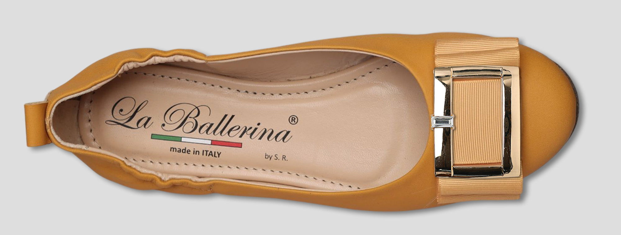La Ballerina Soft – Bequeme Damen-Ballerinas aus Leder mit Elastik gelb [28] - La Ballerina