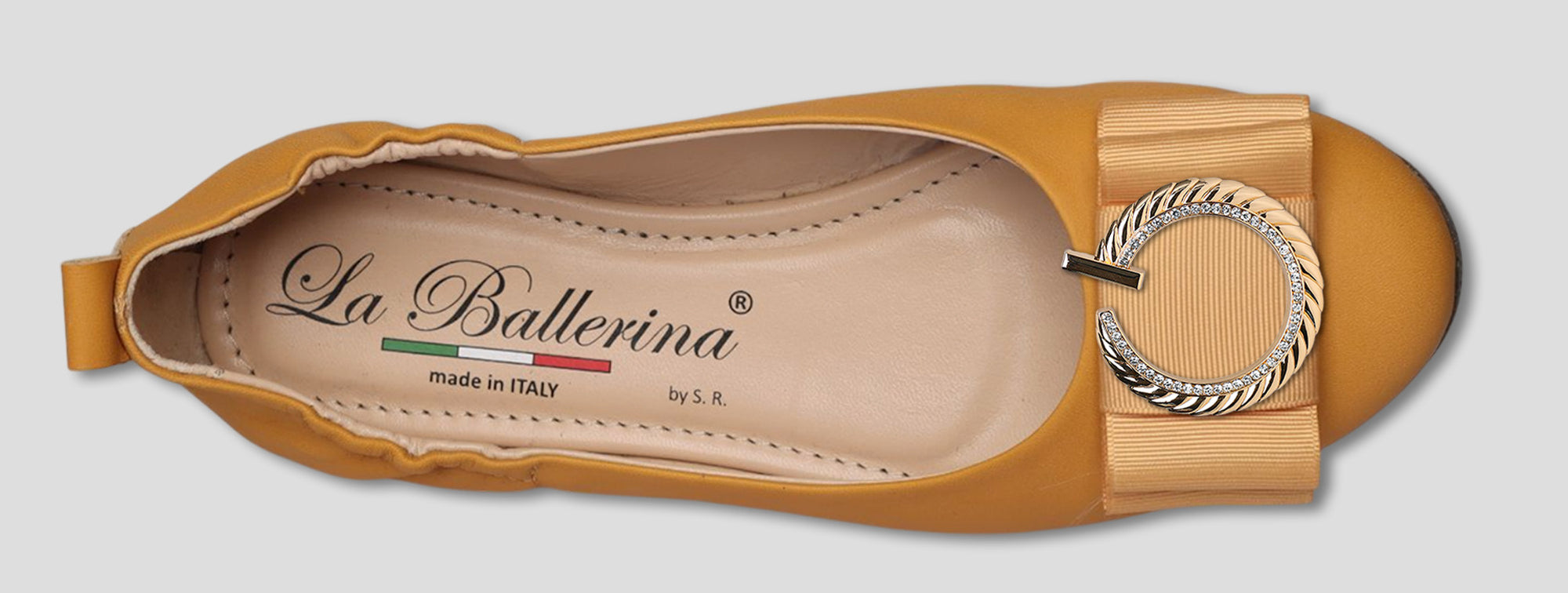 La Ballerina Soft – Bequeme Damen-Ballerinas aus Leder mit Elastik gelb [28] - La Ballerina
