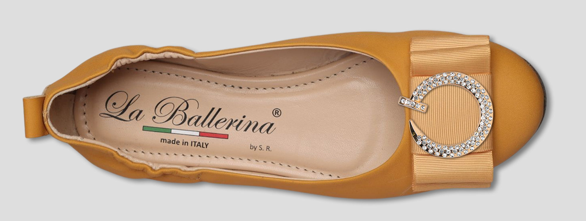 La Ballerina Soft – Bequeme Damen-Ballerinas aus Leder mit Elastik gelb [28] - La Ballerina