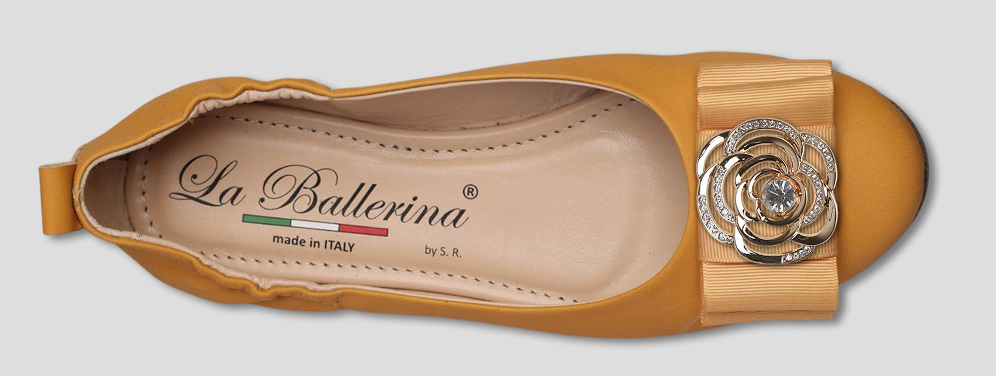 La Ballerina Soft – Bequeme Damen-Ballerinas aus Leder mit Elastik gelb [28] - La Ballerina