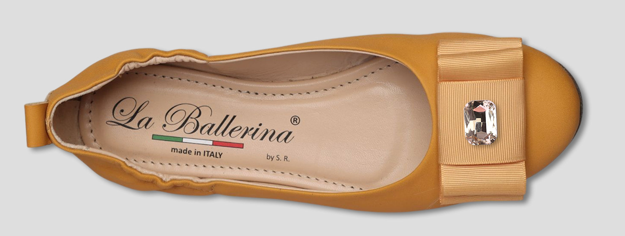 La Ballerina Soft – Bequeme Damen-Ballerinas aus Leder mit Elastik gelb [28] - La Ballerina
