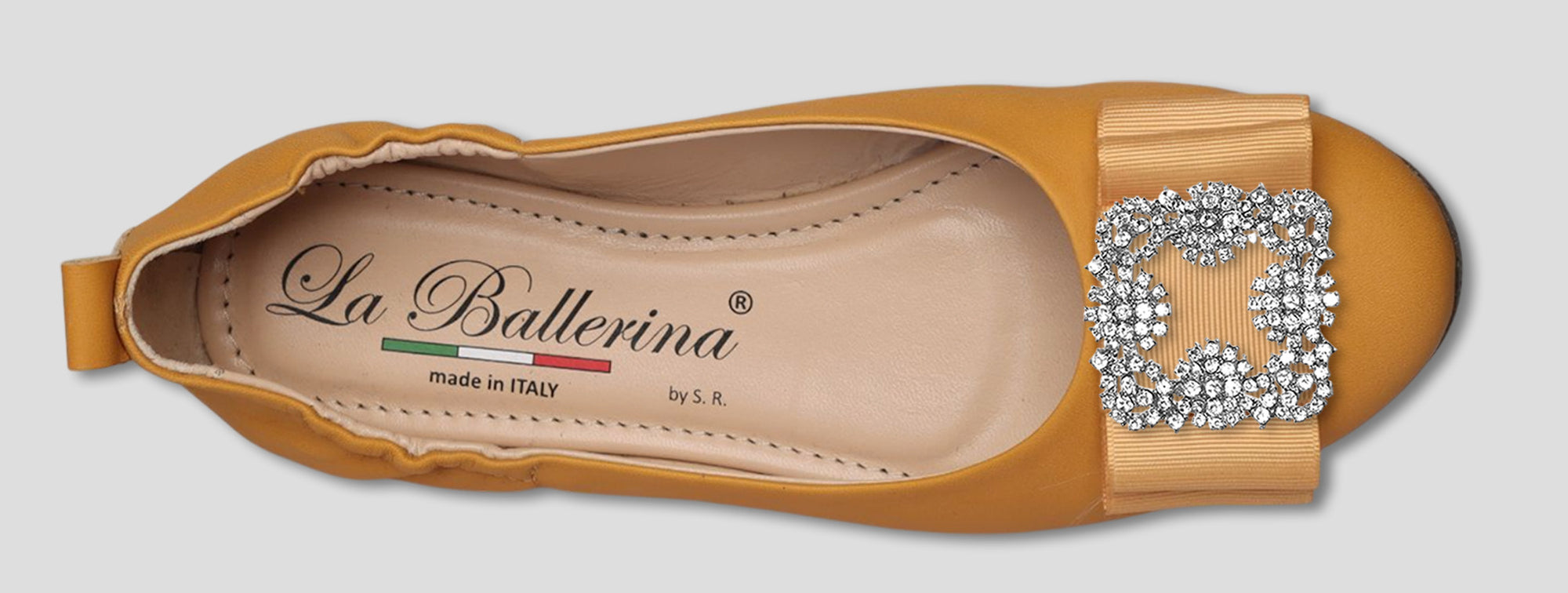 La Ballerina Soft – Bequeme Damen-Ballerinas aus Leder mit Elastik gelb [28] - La Ballerina