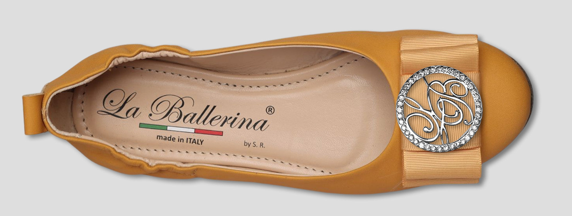 La Ballerina Soft – Bequeme Damen-Ballerinas aus Leder mit Elastik gelb [28]