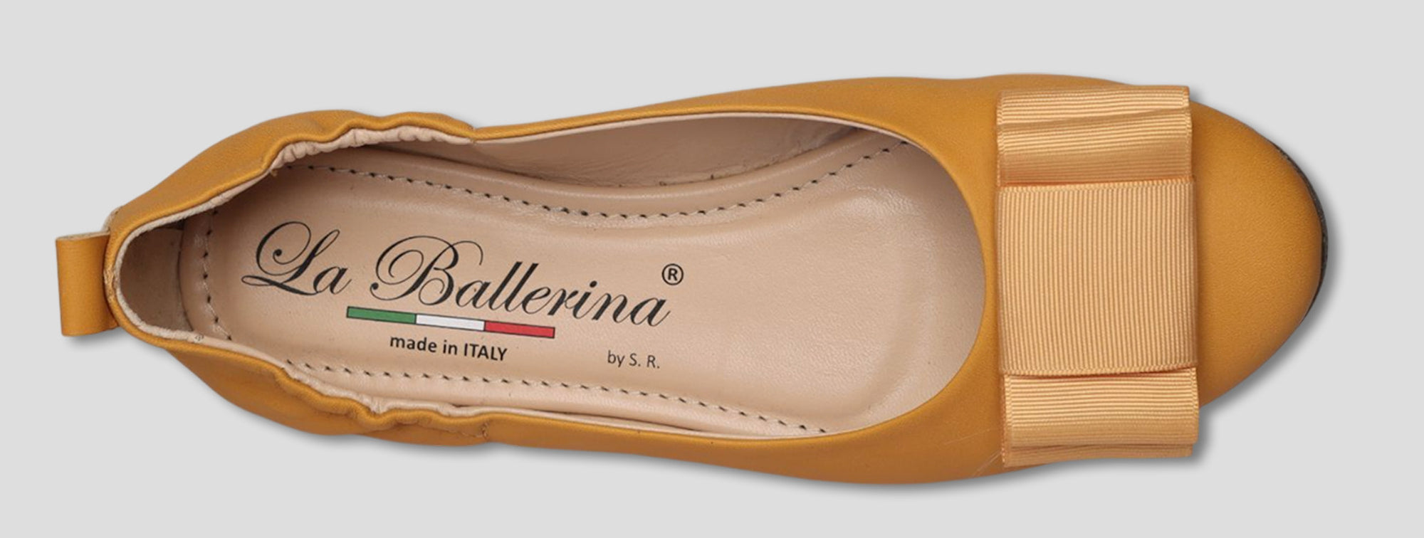 La Ballerina Soft – Bequeme Damen-Ballerinas aus Leder mit Elastik gelb [28] - La Ballerina