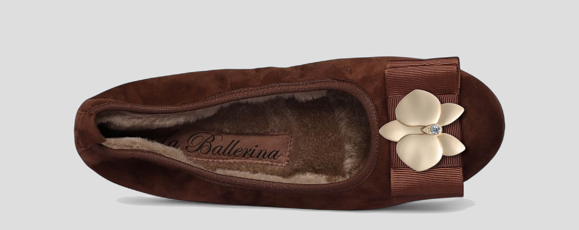 02W💕La Ballerina CAMBIO Warmgefüttert Veloursleder braun - La Ballerina