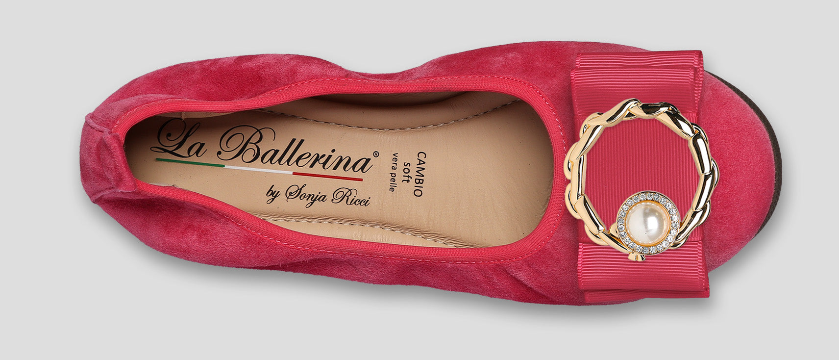 S61 💕LA BALLERINA CAMBIO FUXIA – ELEGANTE LEDER-BALLERINAS VON SONJA RICCI - La Ballerina