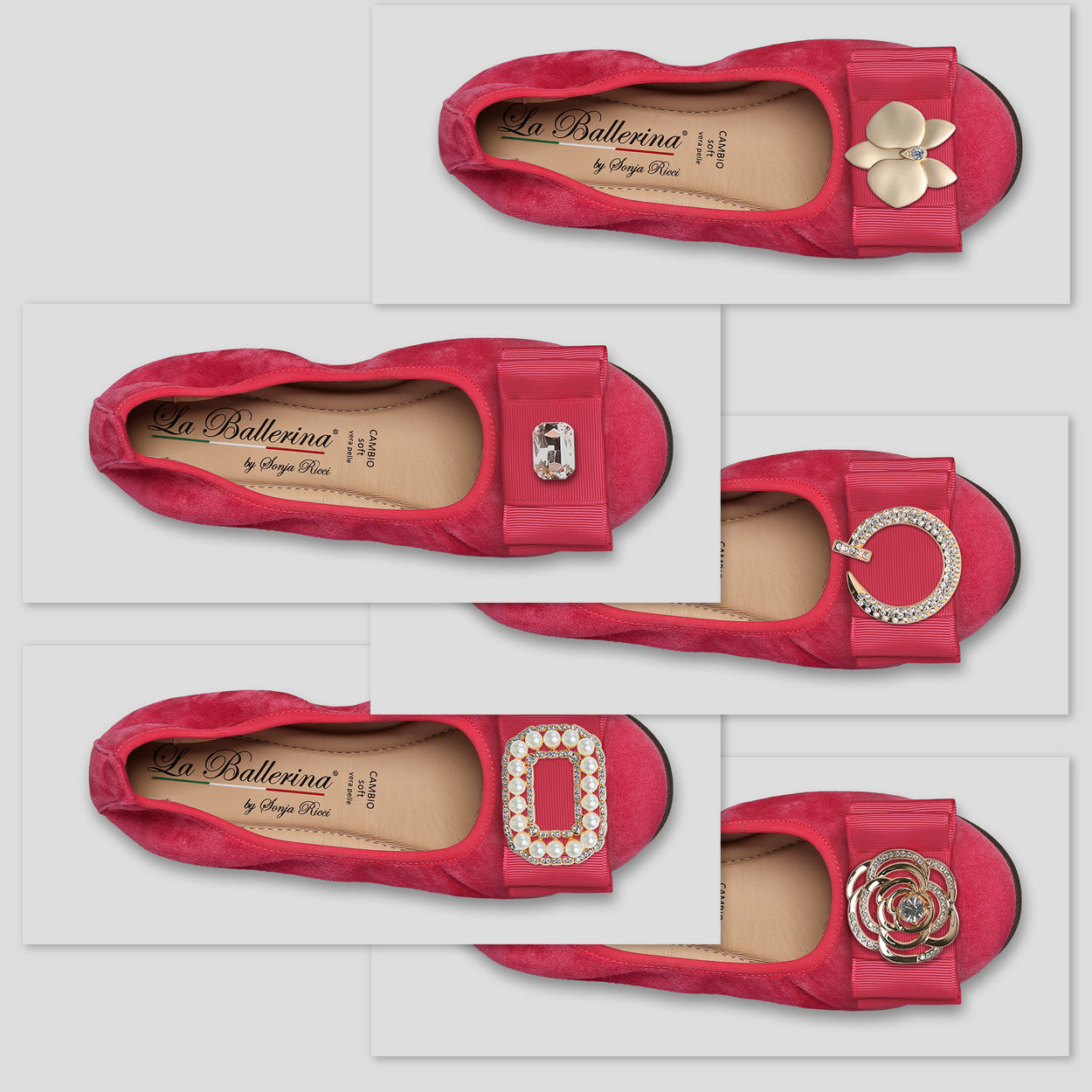 S61 💕LA BALLERINA CAMBIO FUXIA – ELEGANTE LEDER-BALLERINAS VON SONJA RICCI - La Ballerina