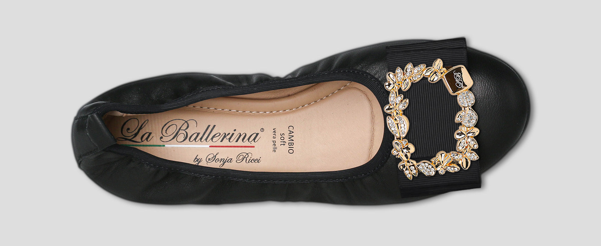 S10 💕 LA BALLERINA CAMBIO BALLERINAS GLATTLEDER SCHWARZ - La Ballerina