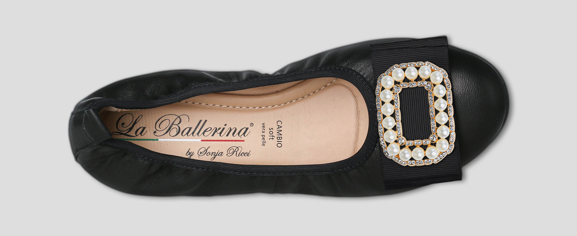 S10 💕 LA BALLERINA CAMBIO BALLERINAS GLATTLEDER SCHWARZ - La Ballerina