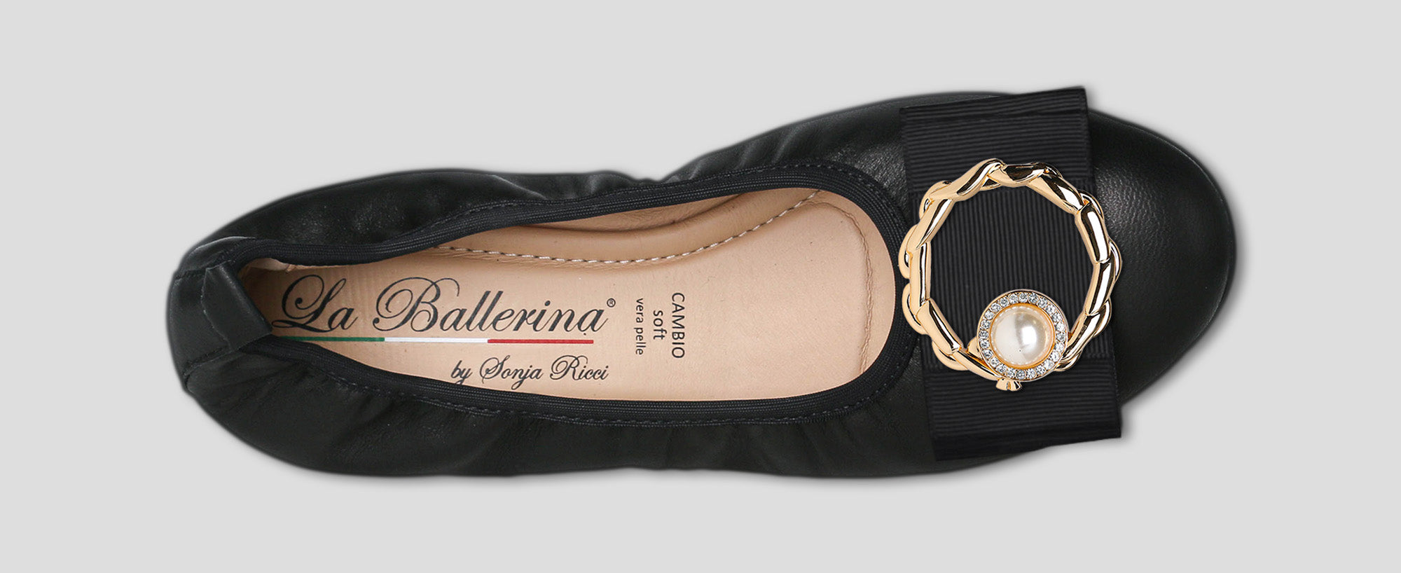 S10 💕 LA BALLERINA CAMBIO BALLERINAS GLATTLEDER SCHWARZ - La Ballerina
