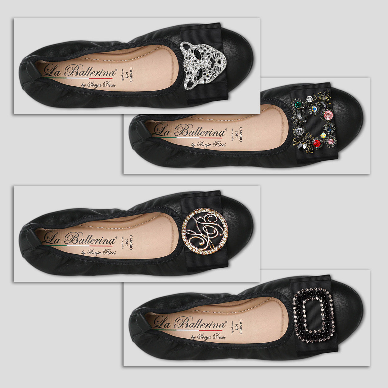 S10 💕 LA BALLERINA CAMBIO BALLERINAS GLATTLEDER SCHWARZ - La Ballerina