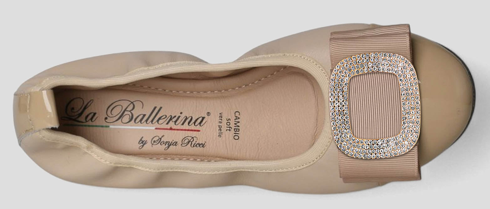 S78 💕LA BALLERINA CAMBIO LEDER BALLERINAS BEIGE - La Ballerina