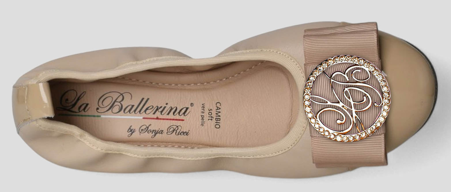 S78 💕LA BALLERINA CAMBIO LEDER BALLERINAS BEIGE - La Ballerina