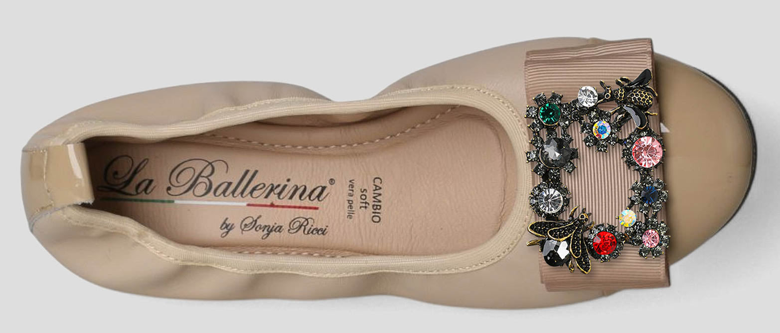 S78 💕LA BALLERINA CAMBIO LEDER BALLERINAS BEIGE - La Ballerina