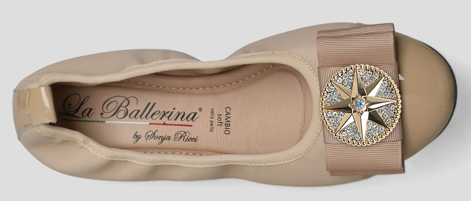 S78 💕LA BALLERINA CAMBIO LEDER BALLERINAS BEIGE - La Ballerina