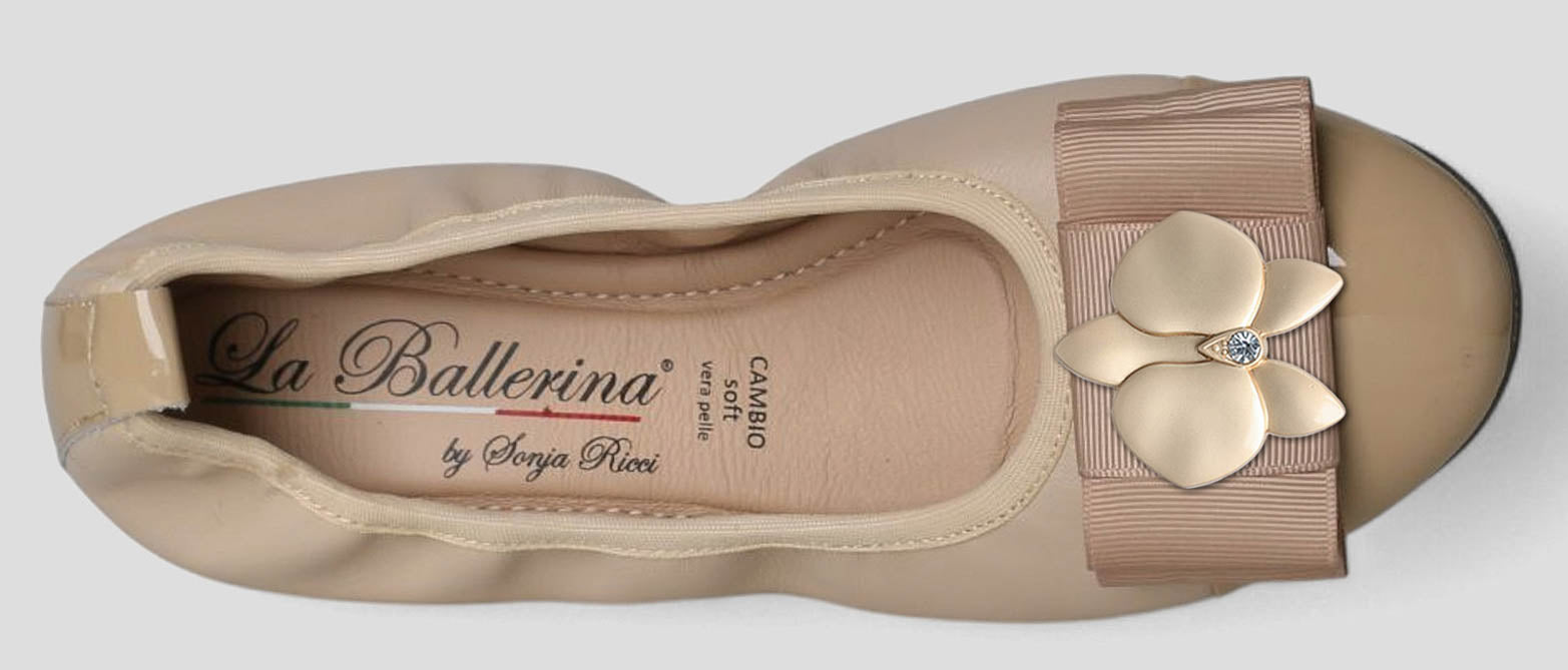 S78 💕LA BALLERINA CAMBIO LEDER BALLERINAS BEIGE - La Ballerina