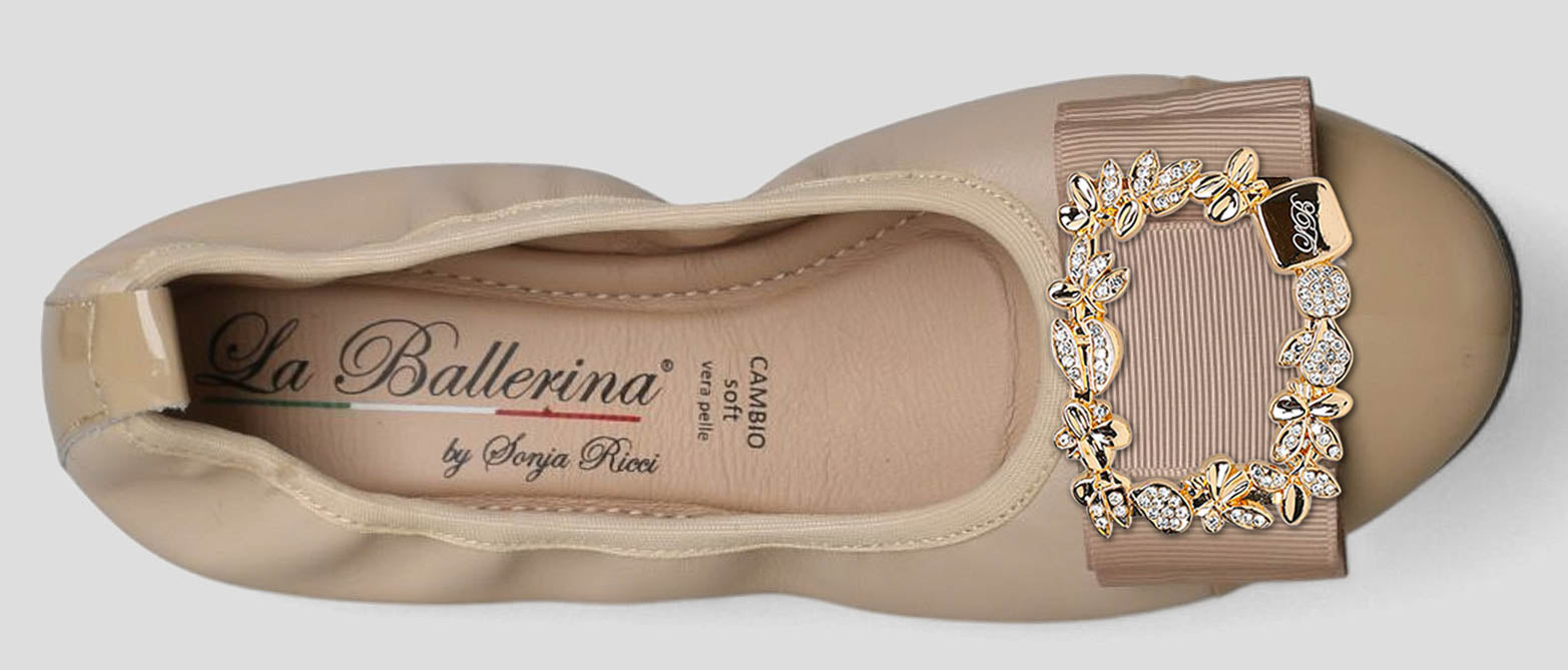 S78 💕LA BALLERINA CAMBIO LEDER BALLERINAS BEIGE - La Ballerina