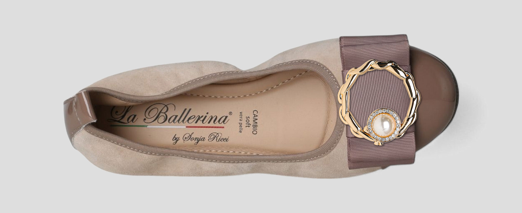 CAMOSCIO-VERNICE TAUPE - La Ballerina