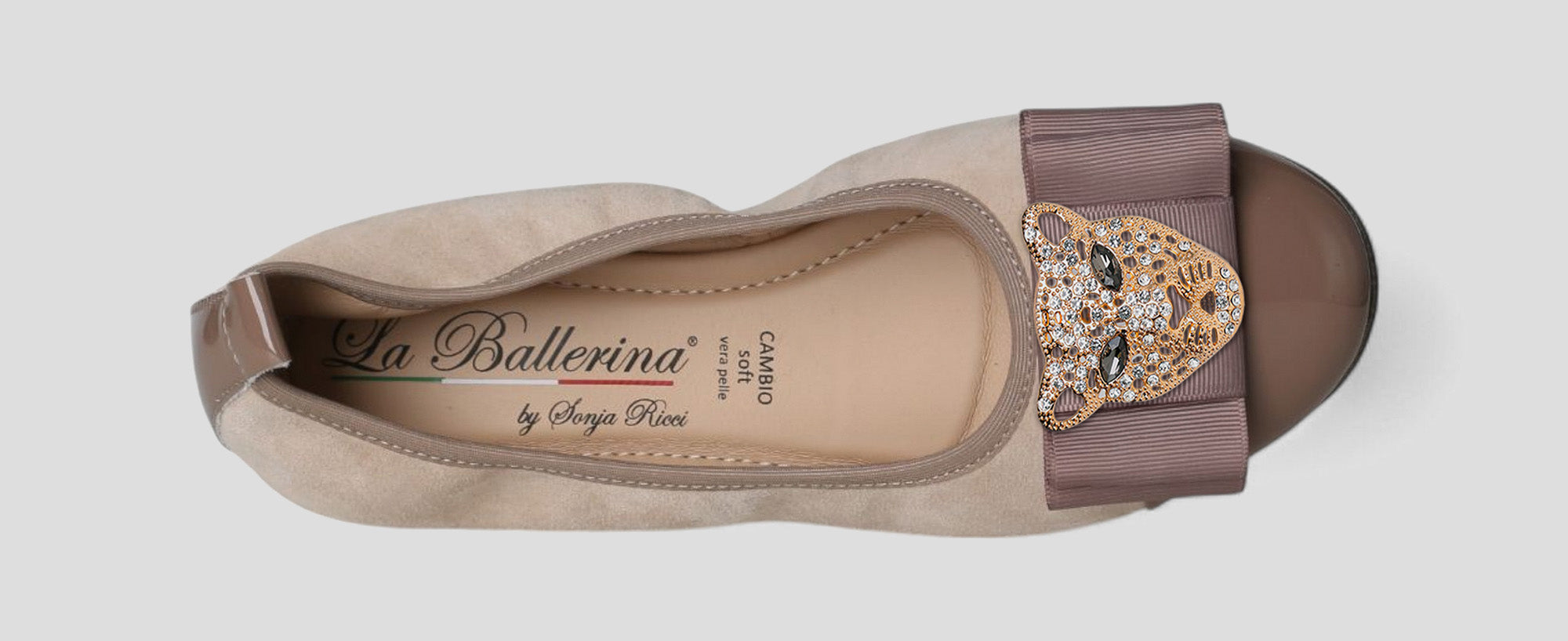 CAMOSCIO-VERNICE TAUPE - La Ballerina