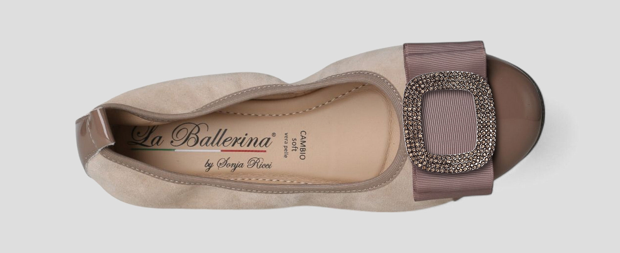 CAMOSCIO-VERNICE TAUPE - La Ballerina