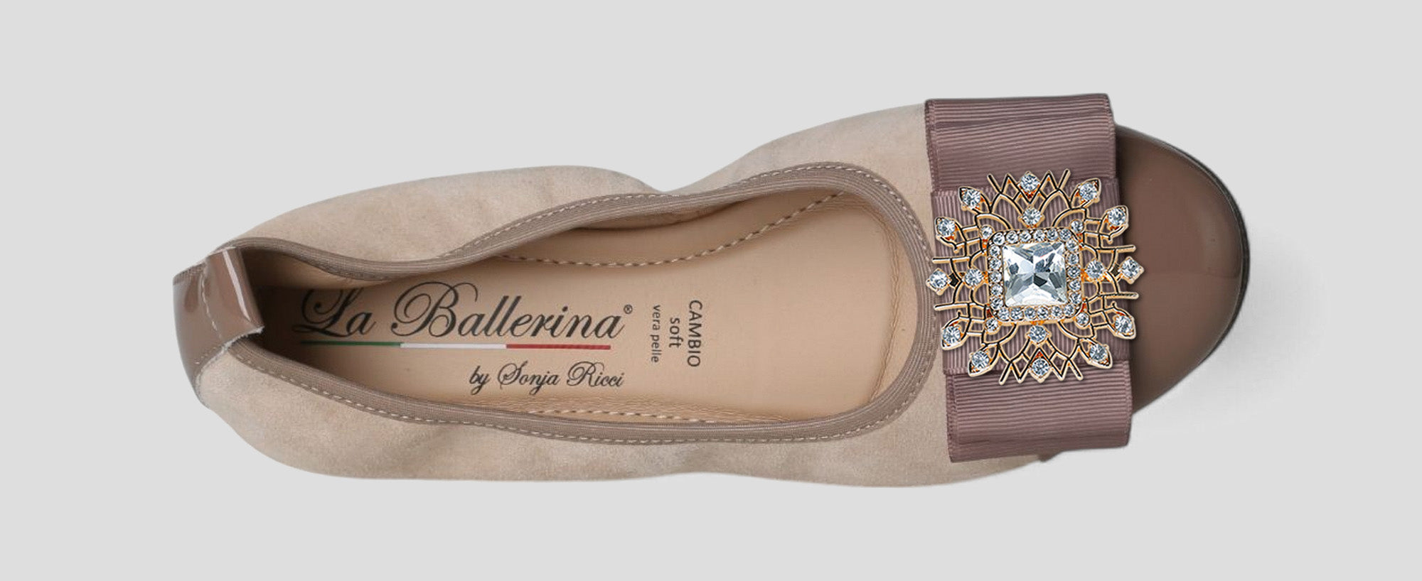 CAMOSCIO-VERNICE TAUPE - La Ballerina