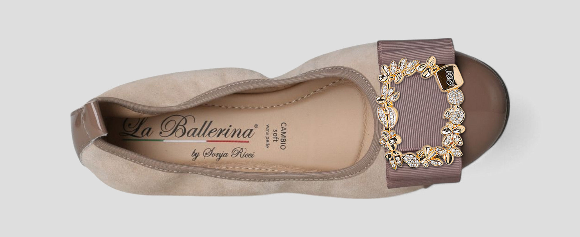 CAMOSCIO-VERNICE TAUPE - La Ballerina