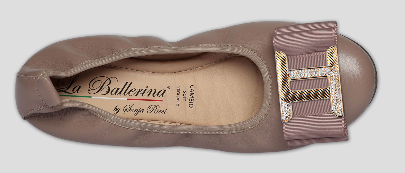 S55 💕 LA BALLERINA TOPFARBE LEDER-BALLERINAS MIT AUSTAUSCHBARER SCHNALLE - La Ballerina