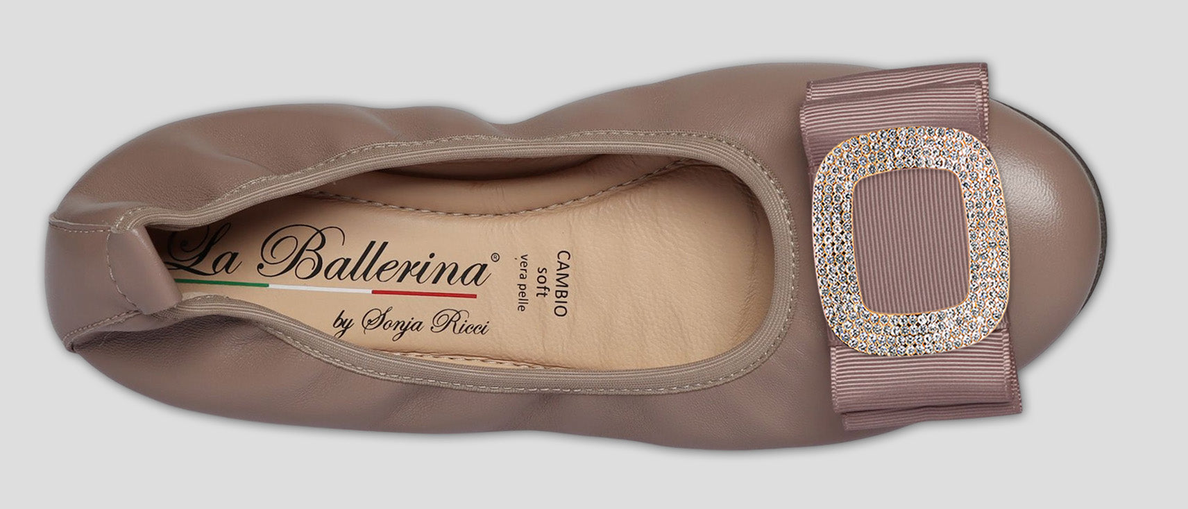 S55 💕 LA BALLERINA TOPFARBE LEDER-BALLERINAS MIT AUSTAUSCHBARER SCHNALLE - La Ballerina