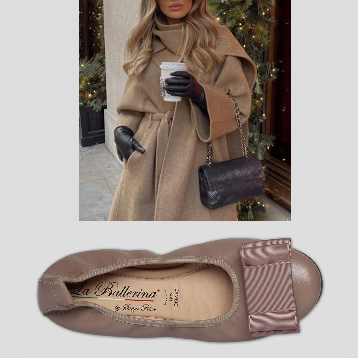 S55 💕 LA BALLERINA TOPFARBE LEDER-BALLERINAS MIT AUSTAUSCHBARER SCHNALLE - La Ballerina