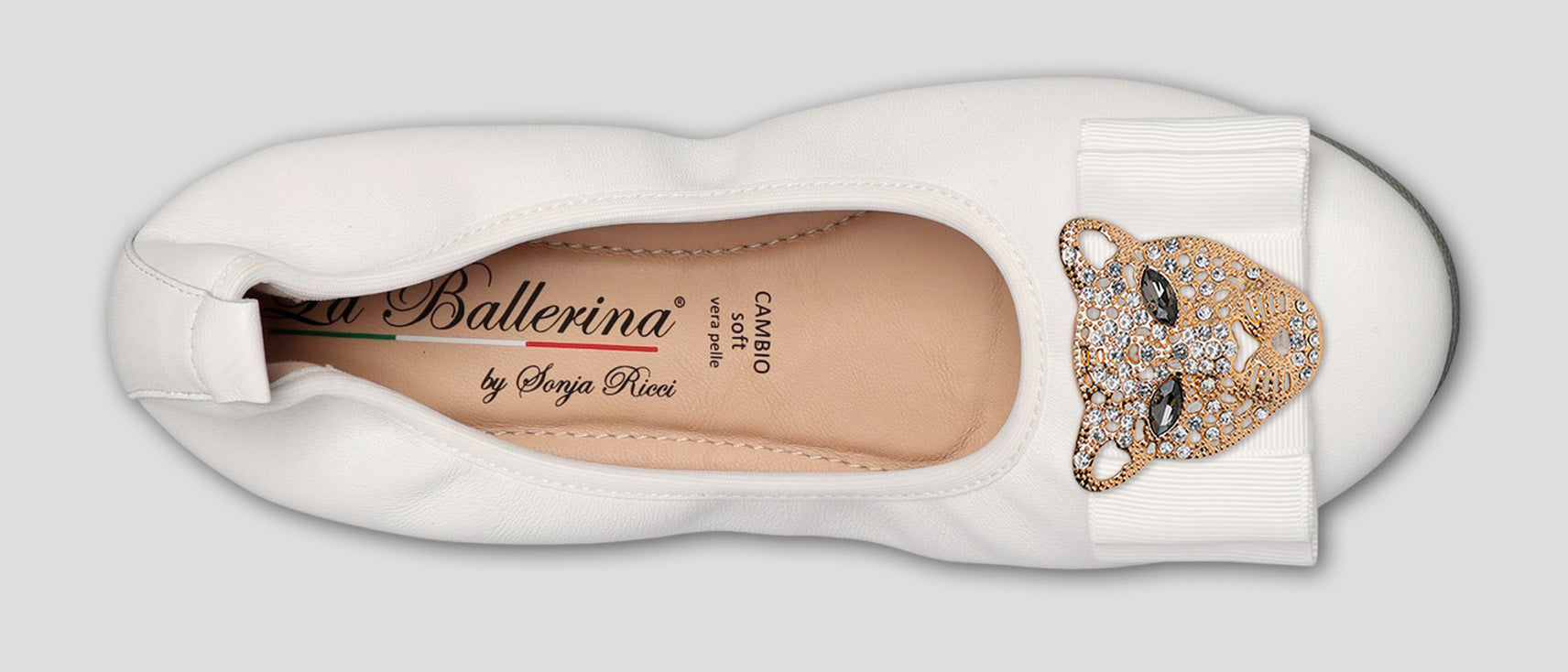 S1 💕LA BALLERINA CAMBIO WEIß – ELEGANTE LEDER-BALLERINAS VON SONJA RICCI - La Ballerina