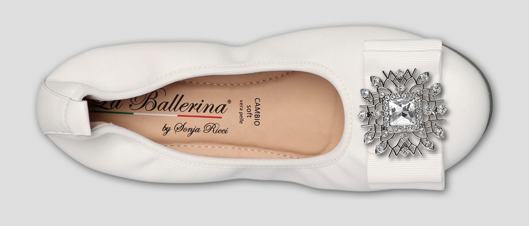 S1 💕LA BALLERINA CAMBIO WEIß – ELEGANTE LEDER-BALLERINAS VON SONJA RICCI - La Ballerina