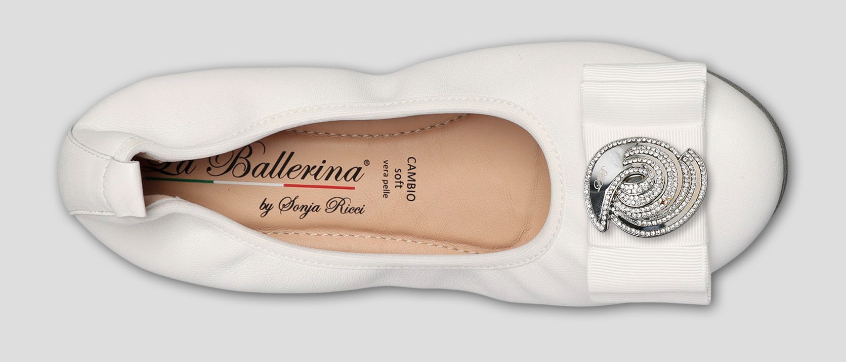 S1 💕LA BALLERINA CAMBIO WEIß – ELEGANTE LEDER-BALLERINAS VON SONJA RICCI