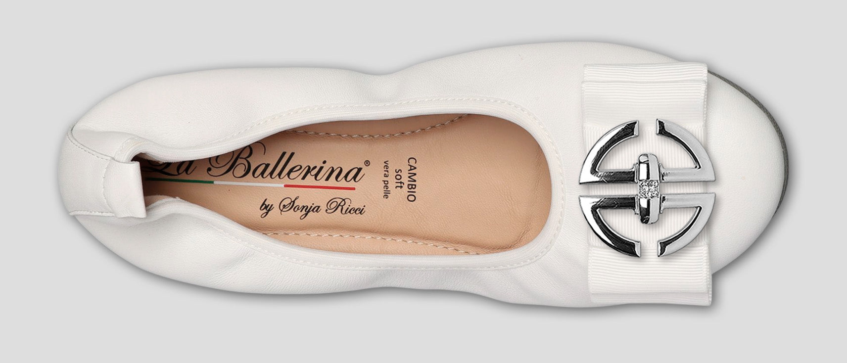 S1 💕LA BALLERINA CAMBIO WEIß – ELEGANTE LEDER-BALLERINAS VON SONJA RICCI