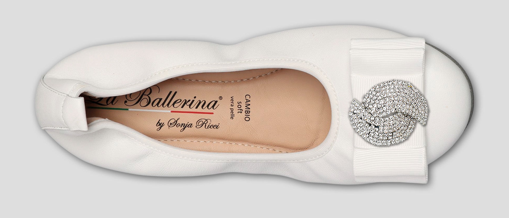 S1 💕LA BALLERINA CAMBIO WEIß – ELEGANTE LEDER-BALLERINAS VON SONJA RICCI
