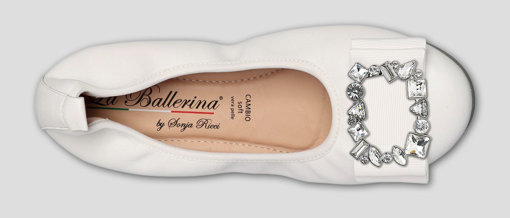 S1 💕LA BALLERINA CAMBIO WEIß – ELEGANTE LEDER-BALLERINAS VON SONJA RICCI