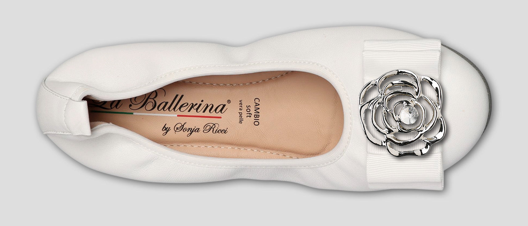 S1 💕LA BALLERINA CAMBIO WEIß – ELEGANTE LEDER-BALLERINAS VON SONJA RICCI