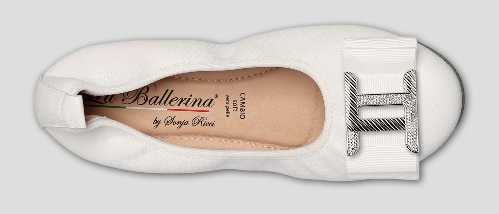 S1 💕LA BALLERINA CAMBIO WEIß – ELEGANTE LEDER-BALLERINAS VON SONJA RICCI
