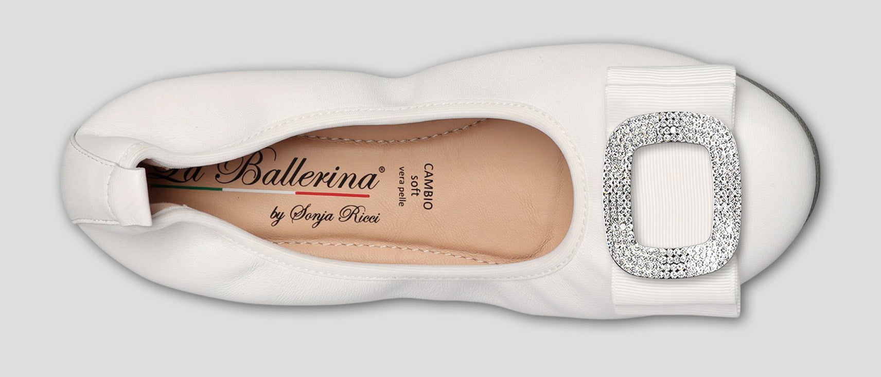 S1 💕LA BALLERINA CAMBIO WEIß – ELEGANTE LEDER-BALLERINAS VON SONJA RICCI