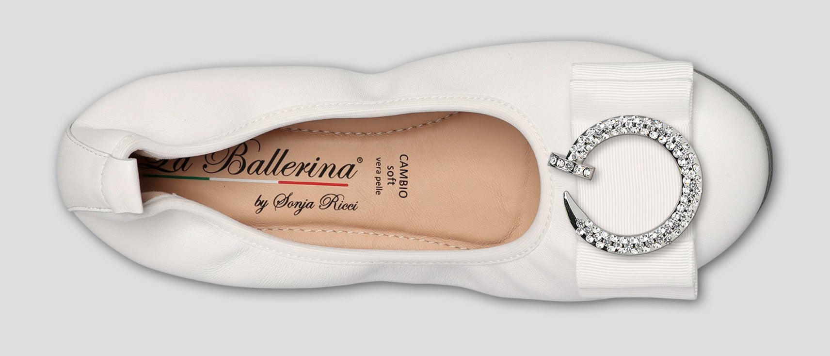 S1 💕LA BALLERINA CAMBIO WEIß – ELEGANTE LEDER-BALLERINAS VON SONJA RICCI