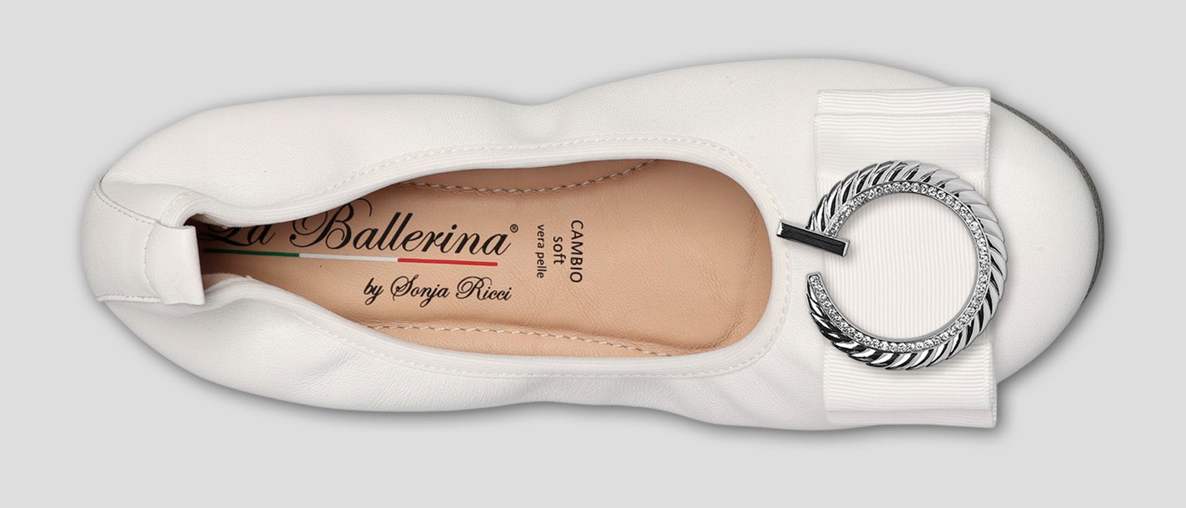 S1 💕LA BALLERINA CAMBIO WEIß – ELEGANTE LEDER-BALLERINAS VON SONJA RICCI