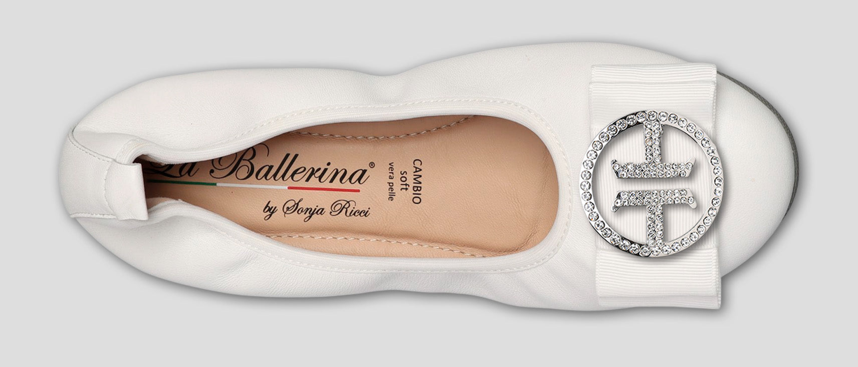 S1 💕LA BALLERINA CAMBIO WEIß – ELEGANTE LEDER-BALLERINAS VON SONJA RICCI