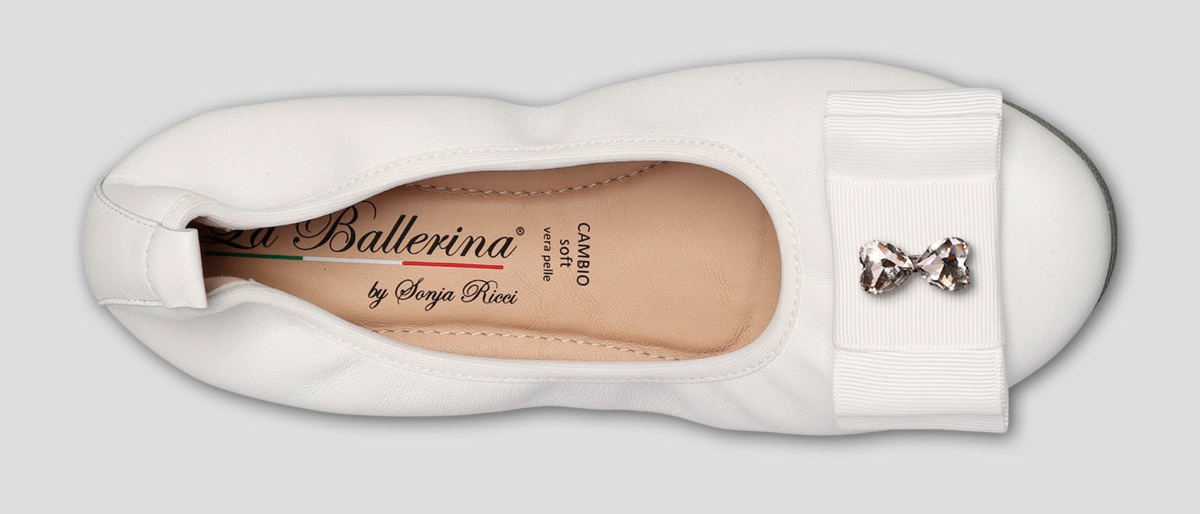 S1 💕LA BALLERINA CAMBIO WEIß – ELEGANTE LEDER-BALLERINAS VON SONJA RICCI