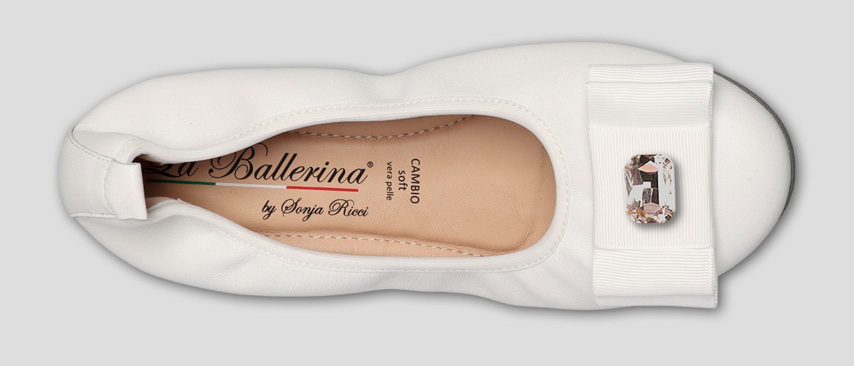 S1 💕LA BALLERINA CAMBIO WEIß – ELEGANTE LEDER-BALLERINAS VON SONJA RICCI