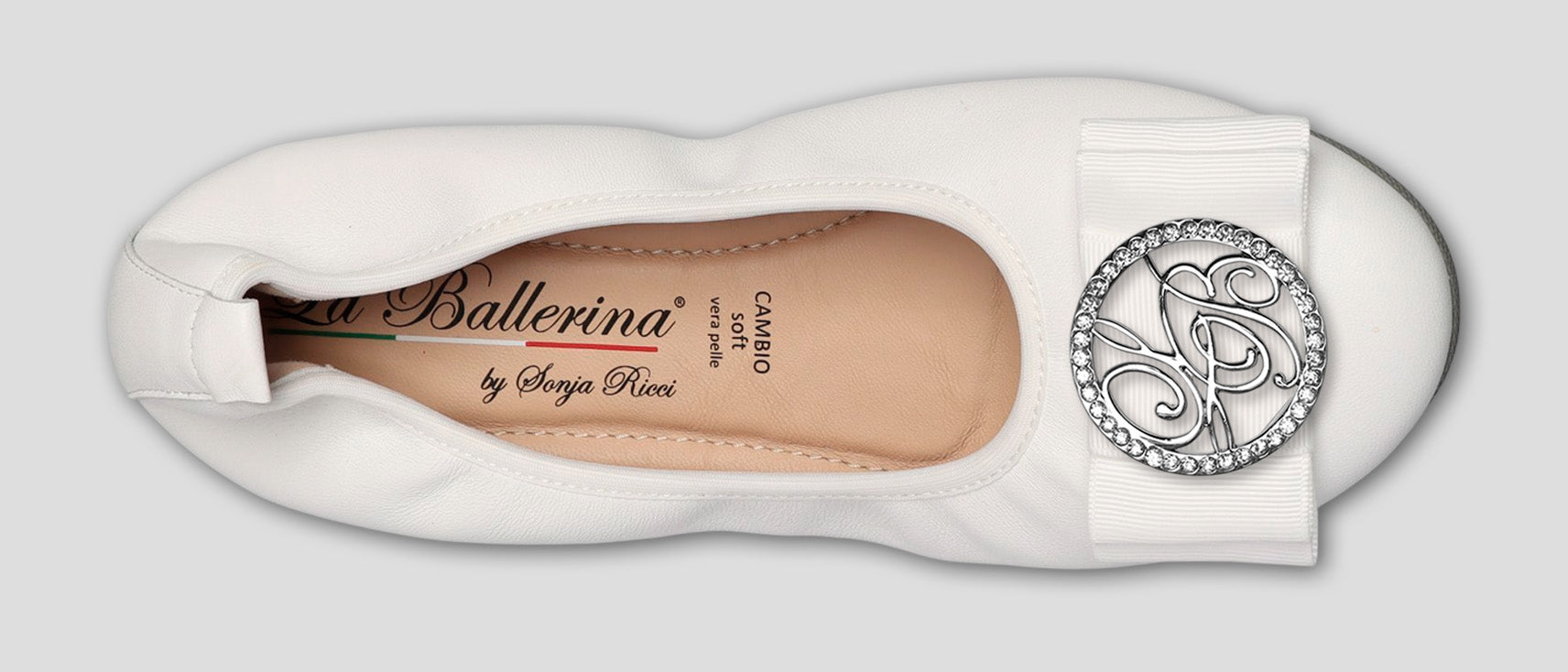 S1 💕LA BALLERINA CAMBIO WEIß – ELEGANTE LEDER-BALLERINAS VON SONJA RICCI